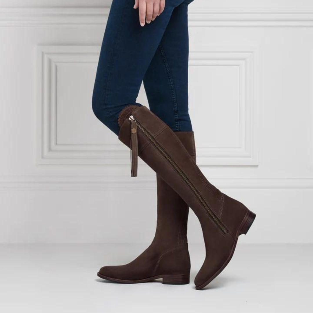 Fairfax & Favor Regina Suede Boot in Chocolate