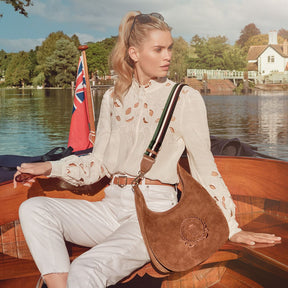 Fairfax & Favor Richmond Suede Hobo Bag in Tan