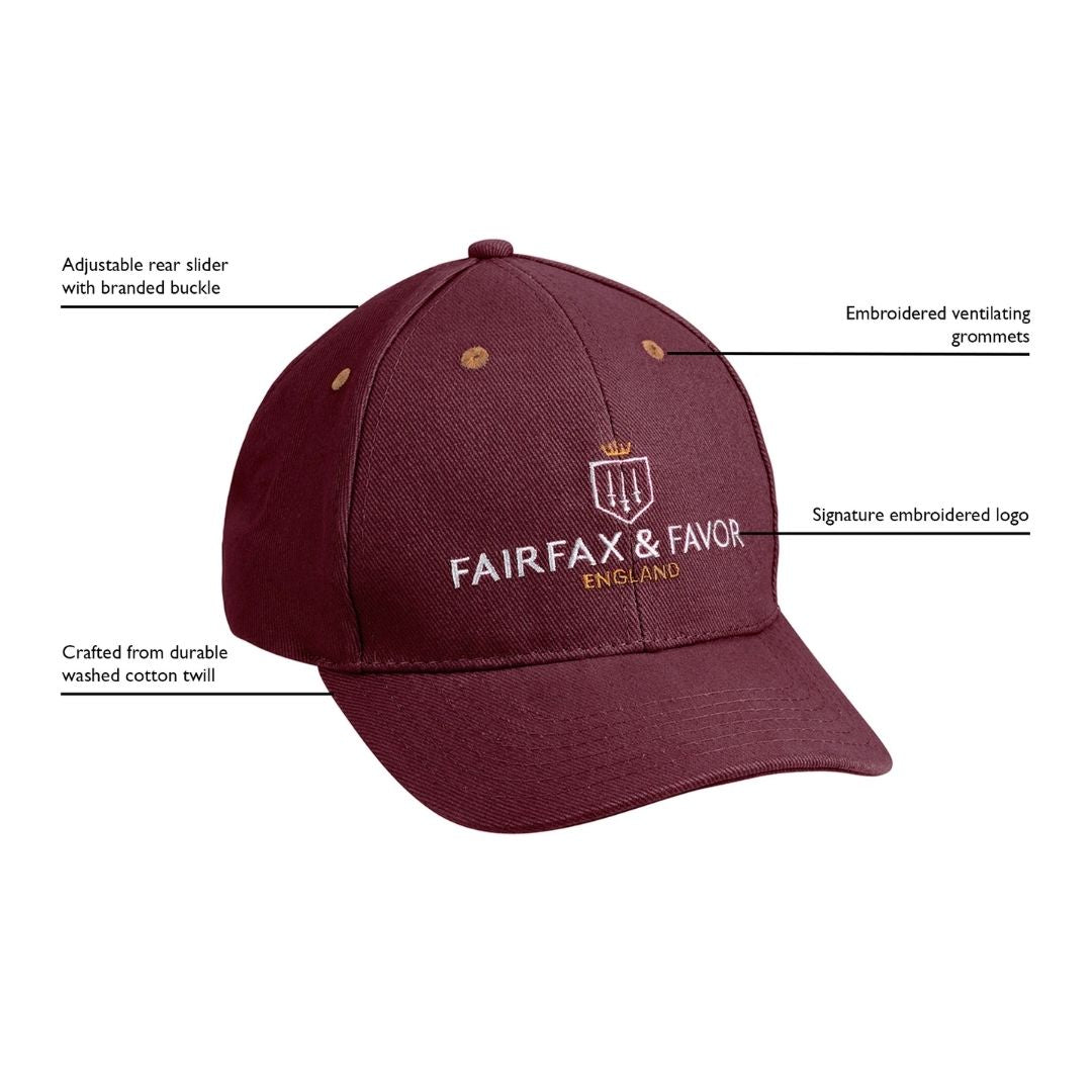 Fairfax & Favor Signature Baseball Cap in Burgundy