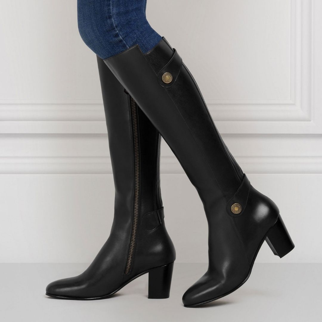 Fairfax & Favor Upton Leather Tall Boot in Black