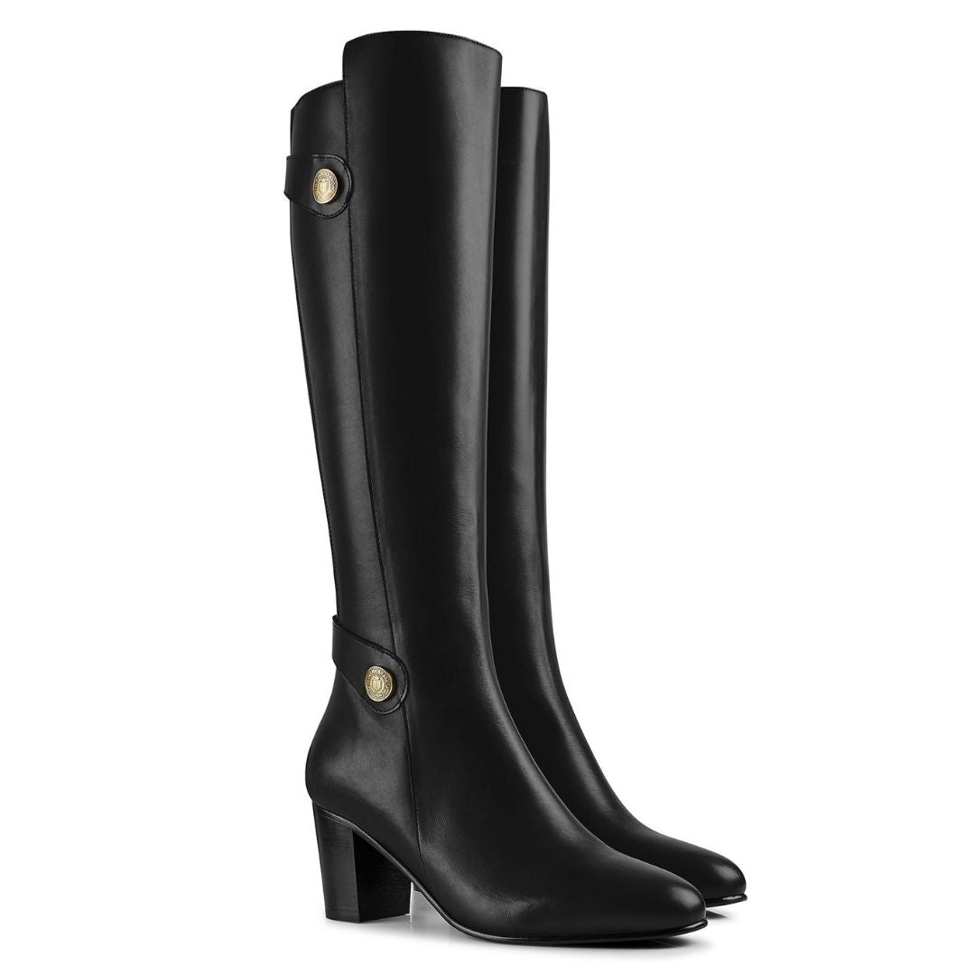 Fairfax & Favor Upton Leather Tall Boot in Black