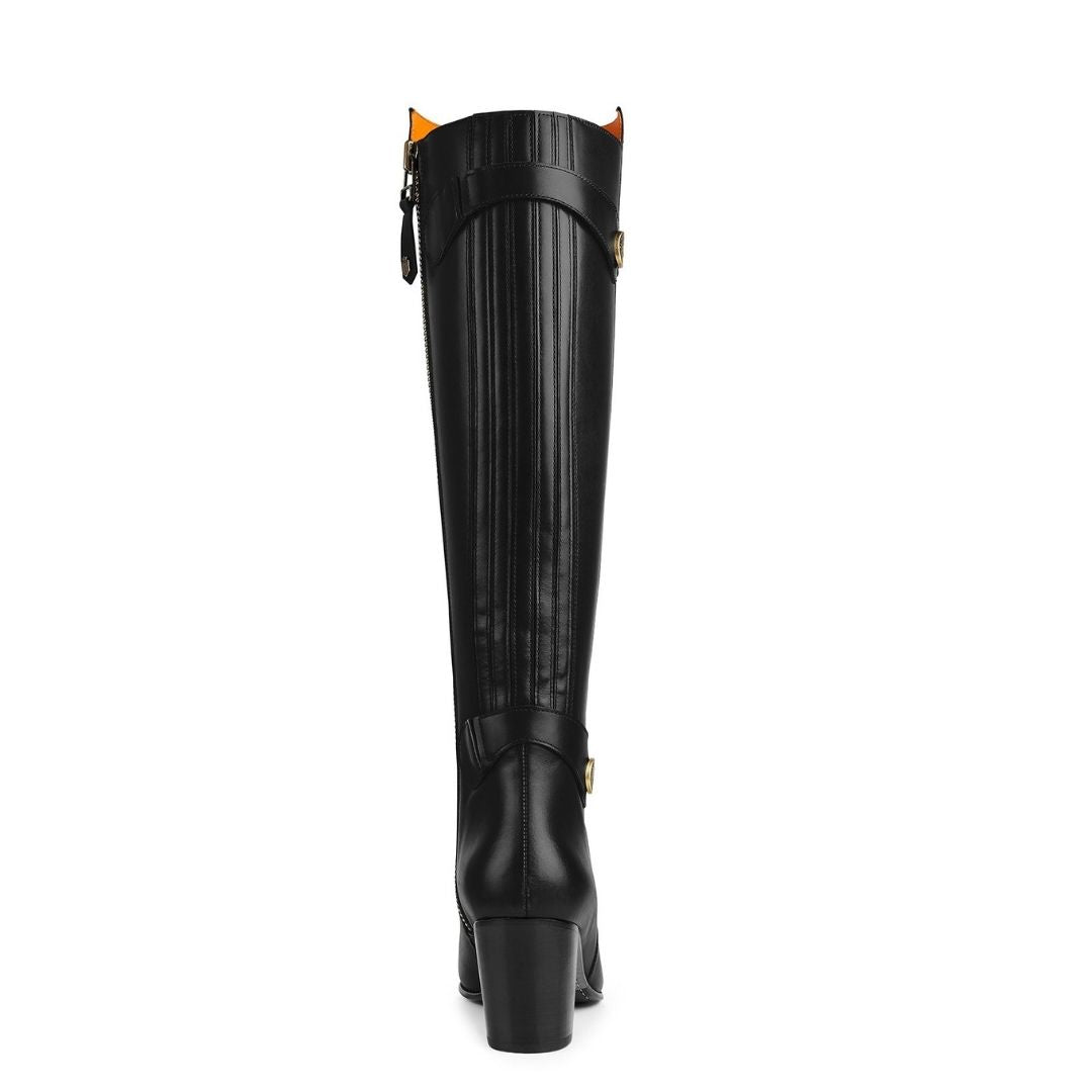 Fairfax & Favor Upton Leather Tall Boot in Black