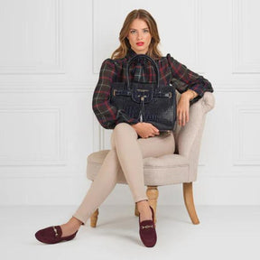 Fairfax & Favor Women's Newmarket Suede Loafer in Plum
