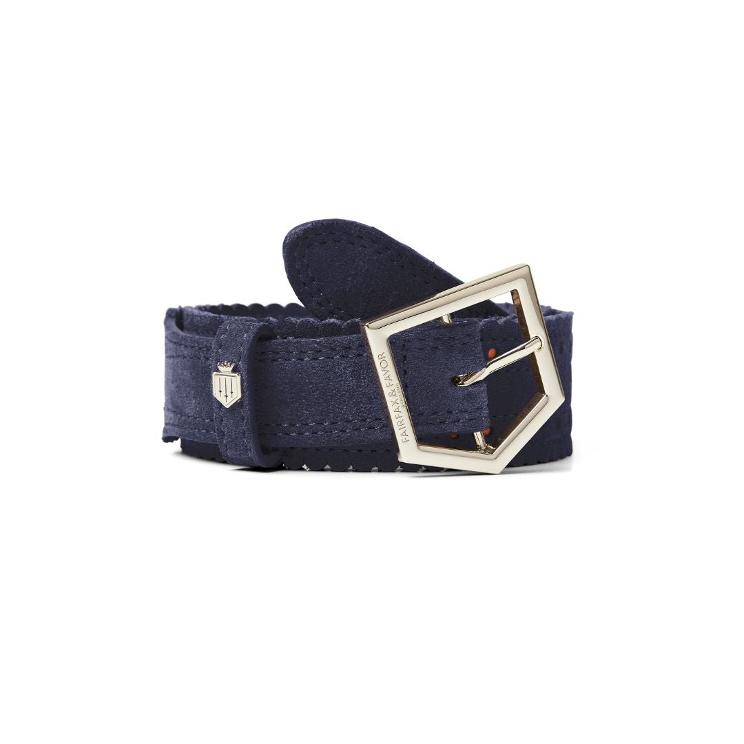 Fairfax & Favor Women's Regina Suede Belt in Navy