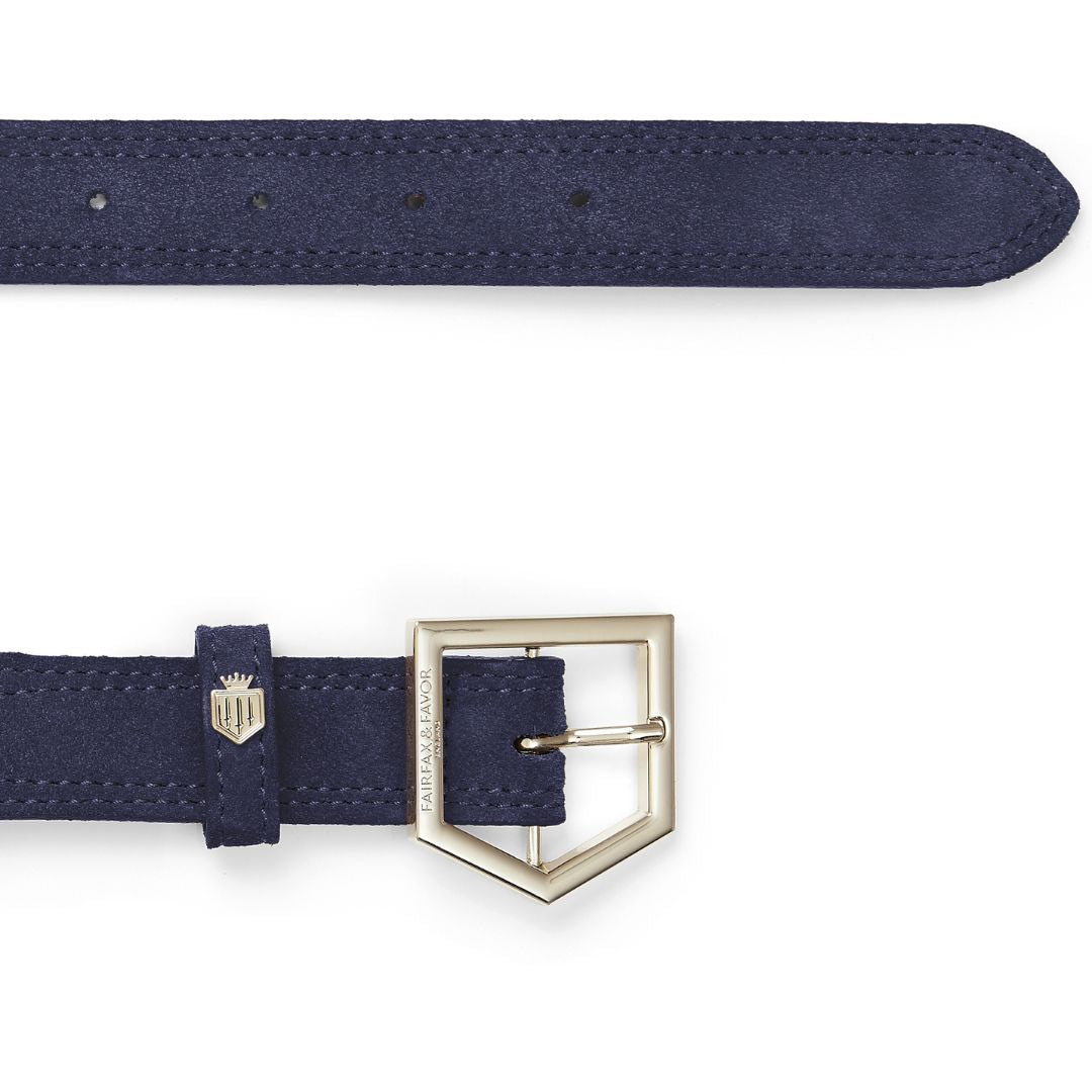 Fairfax & Favor Women's Regina Suede Belt in Navy