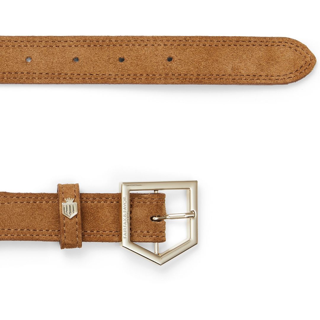 Fairfax & Favor Women's Regina Suede Belt in Tan