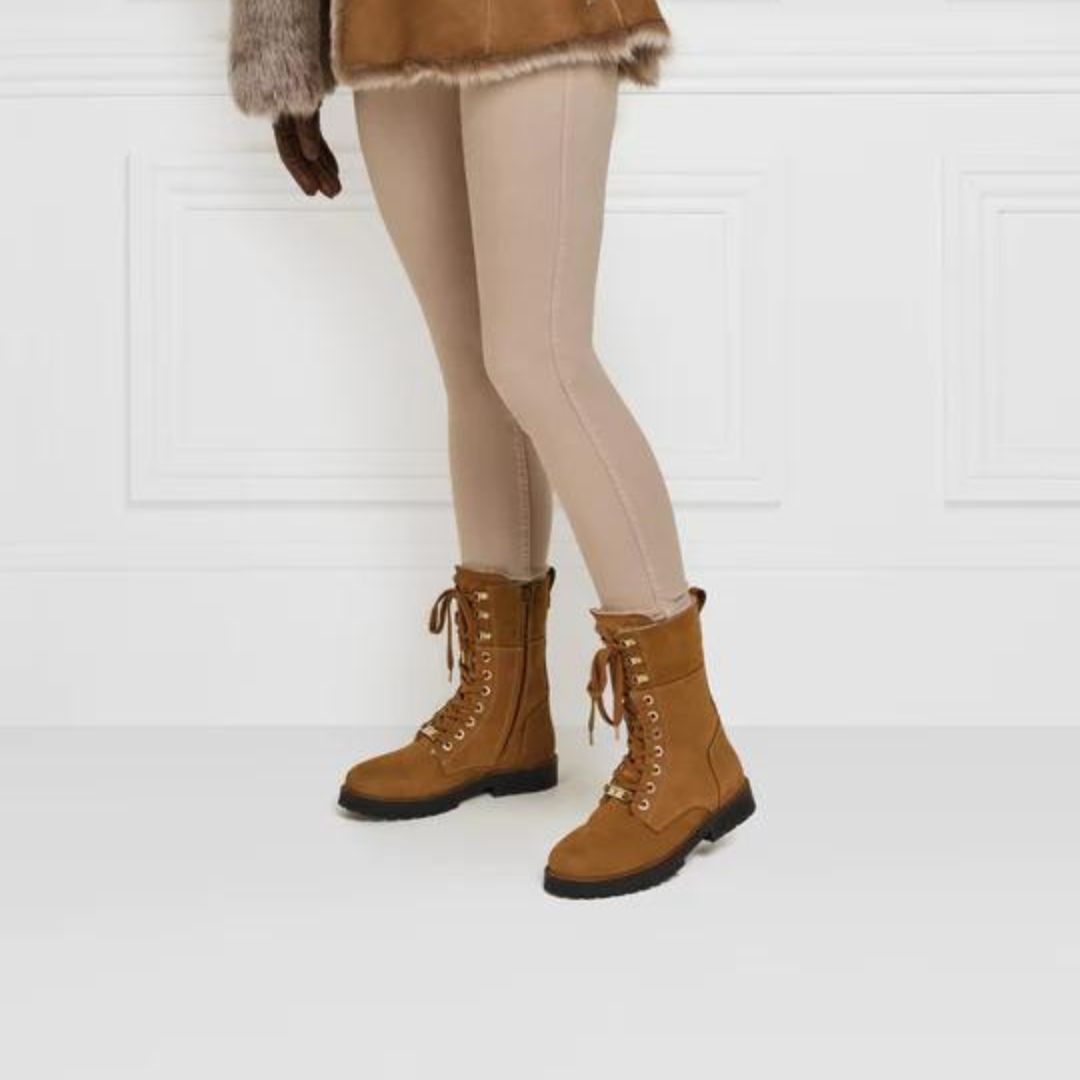 Fairfax & Favor Shearling Lined Anglesey Boots in Cognac
