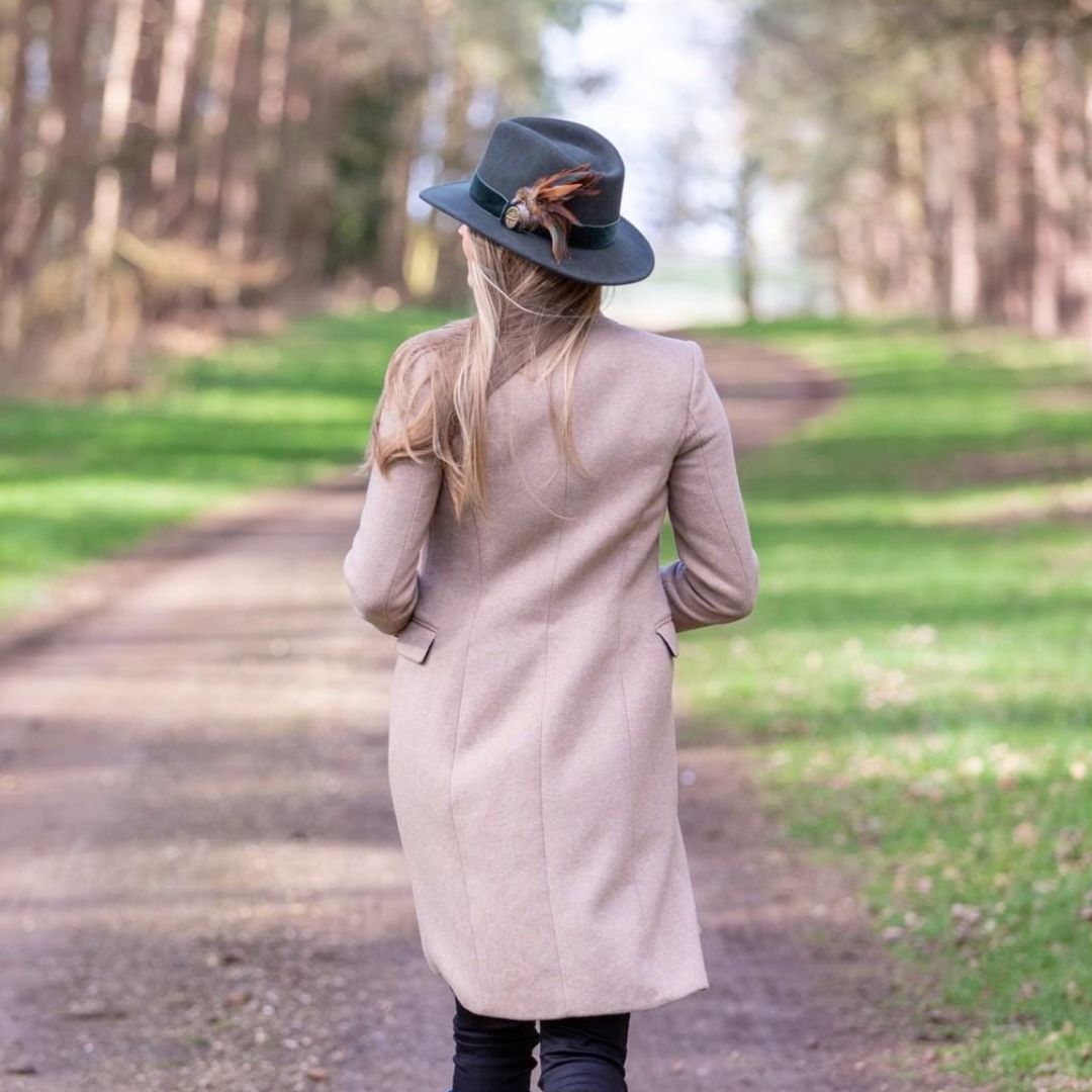 Hicks & Brown Chelsworth Fedora in Olive with Coque & Pheasant Feather