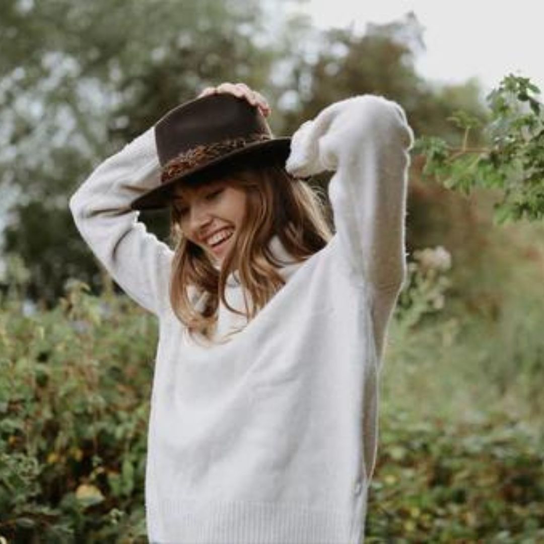 Hicks & Brown Suffolk Fedora in Dark Brown with Pheasant Feather Wrap