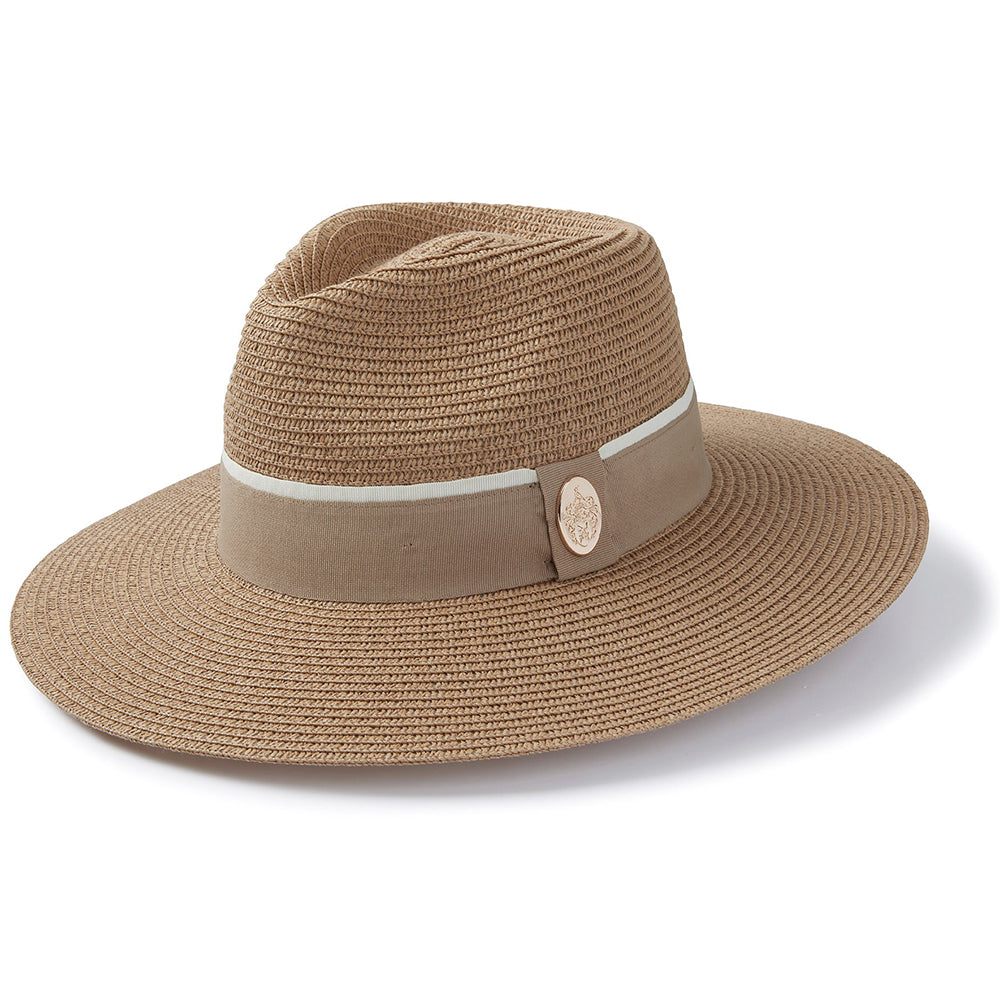 Hicks & Brown Hemley Fedora in Natural with Fawn Ribbon