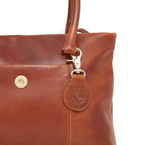 Hicks & Hides Hidcote Cartridge Leather Handbag in Cognac
