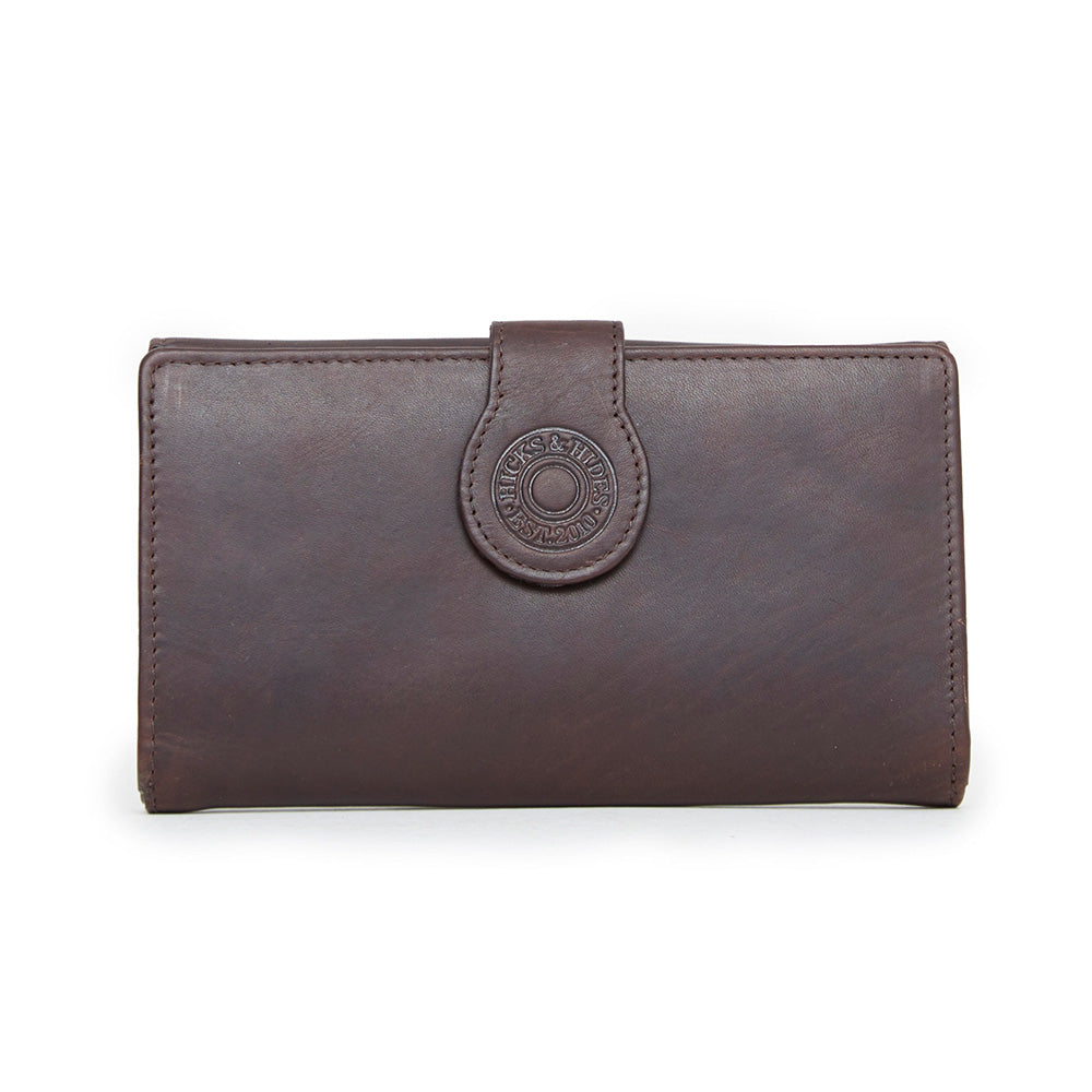 Hicks & Hides Hidcote Cartridge Leather Purse in Brown
