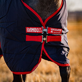 Horseware Rambo Original Medium Turnout Rug in Navy/Red (200g)