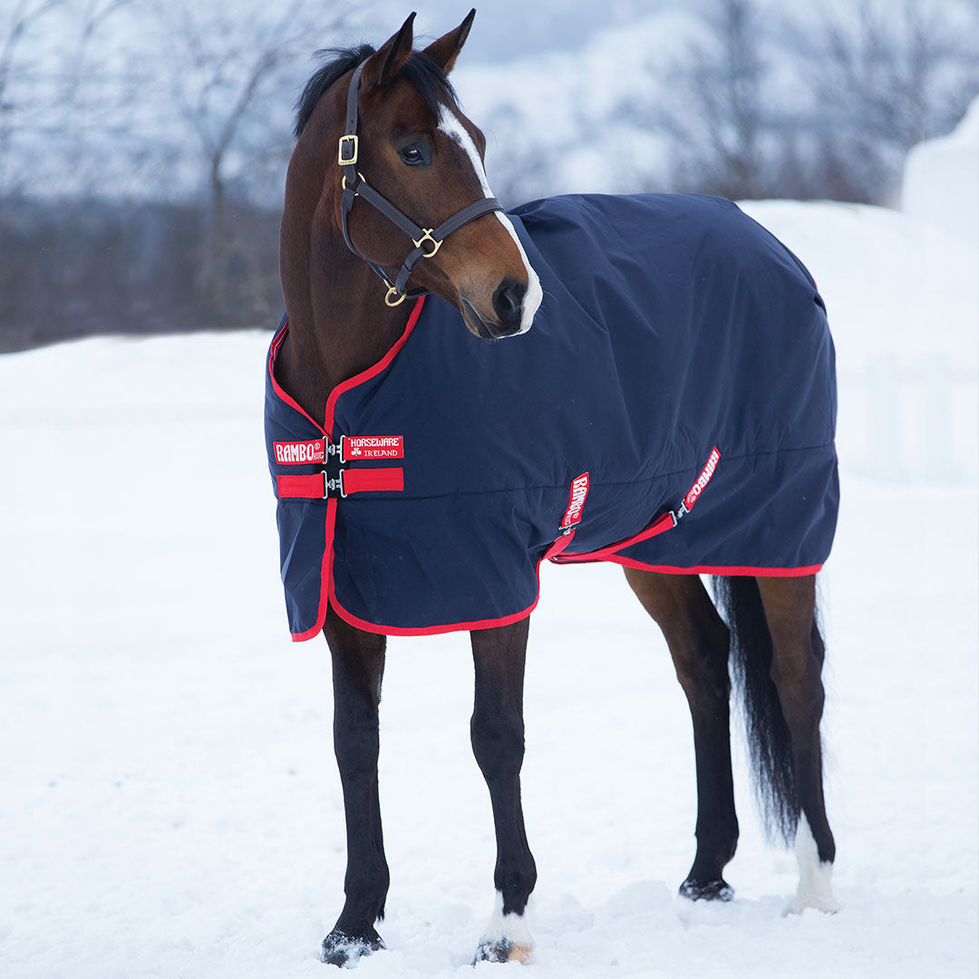 Horseware Rambo Original Medium Turnout Rug in Navy/Red (200g)