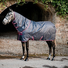 Horseware Amigo Hero Ripstop Plus Lite Turnout Rug in Navy HW Print & Burgundy (0g)