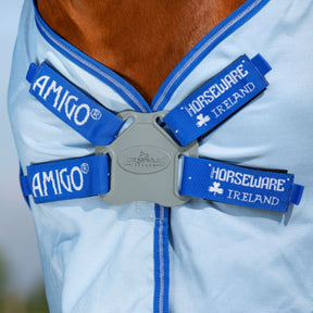 Horseware Amigo Pony Ripstop Hoody Rug in Azure Blue, Strong Blue & Silver