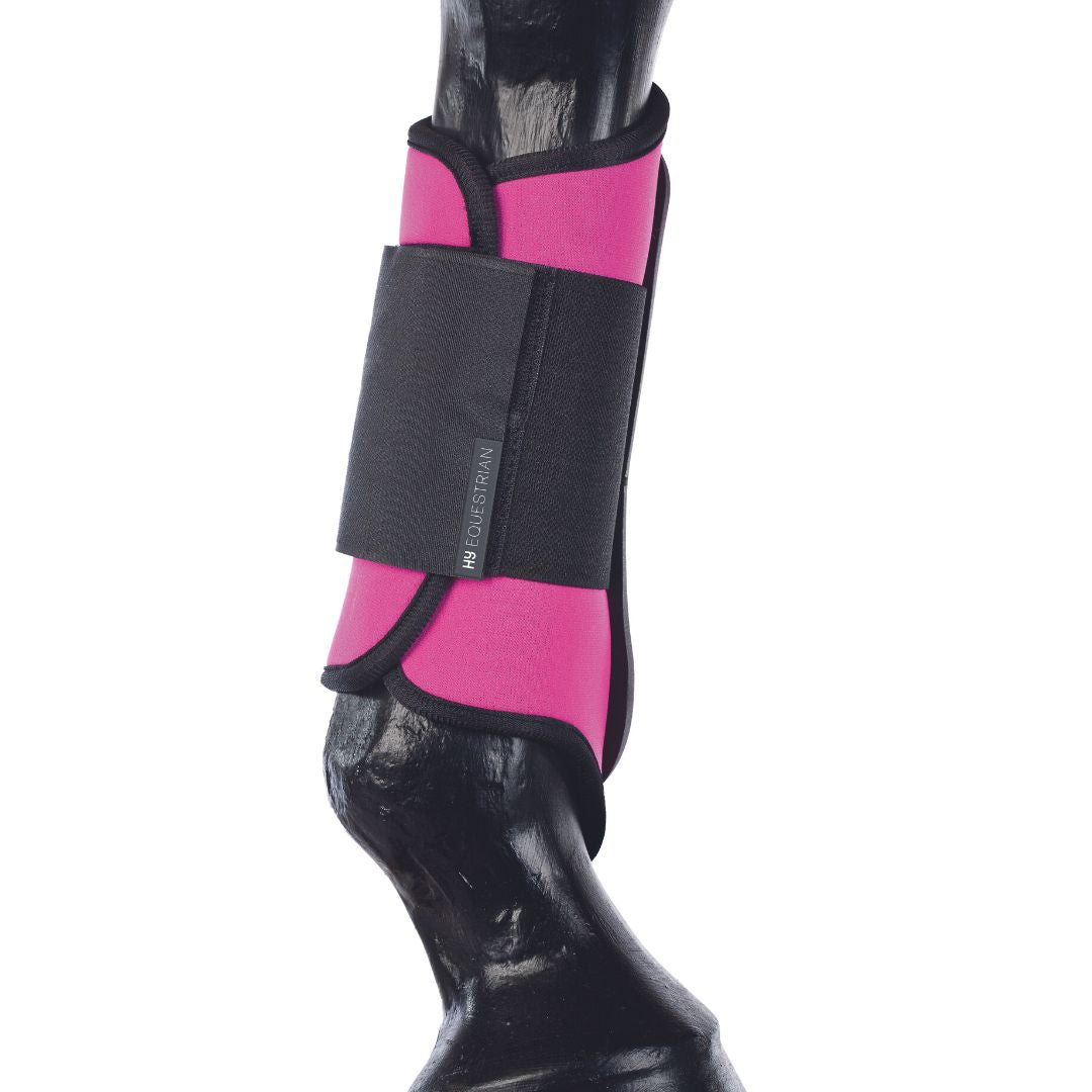 Hy Equestrian Brushing Boots in Pink