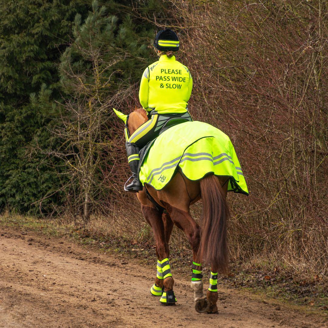 Hy Equestrian HyViz Please Pass Wide & Slow Waistcoat in Yellow