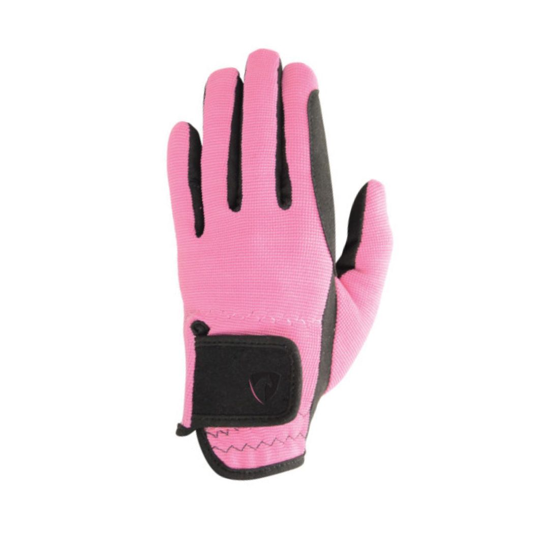 Hy Equestrian Kids Every Day Two Tone Riding Gloves in Black & Pink
