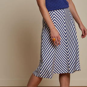 King Louie Women's Juno Panel skirt Chopito Stripe in Deep Blue