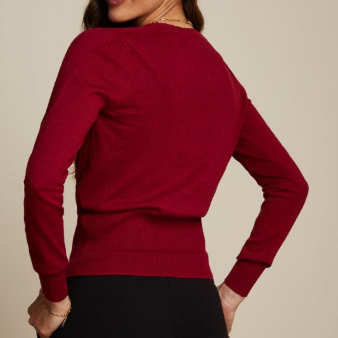 King Louie Women's Cardi V Cocoon in Rumba Red