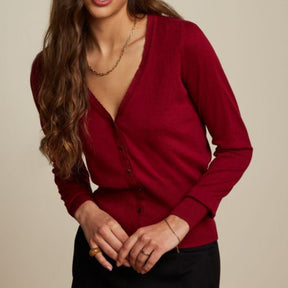 King Louie Women's Cardi V Cocoon in Rumba Red