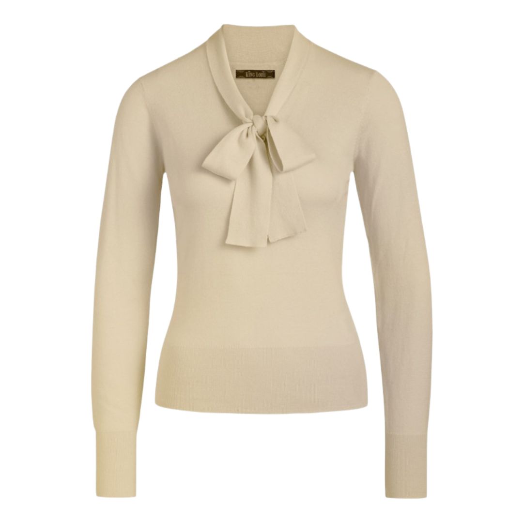 King Louie Women's Ellen Bow Top Cottonclub in Cream