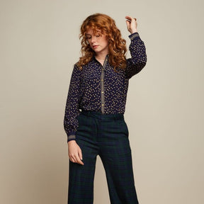 King Louie Women's Maisie Blouse Abbey in Ink Blue