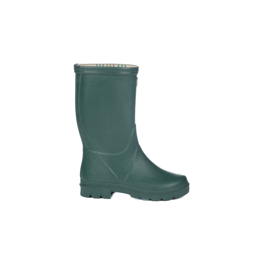 Le Chameau Kids Petite Aventure Jersey Lined Boots in Vert Fonce