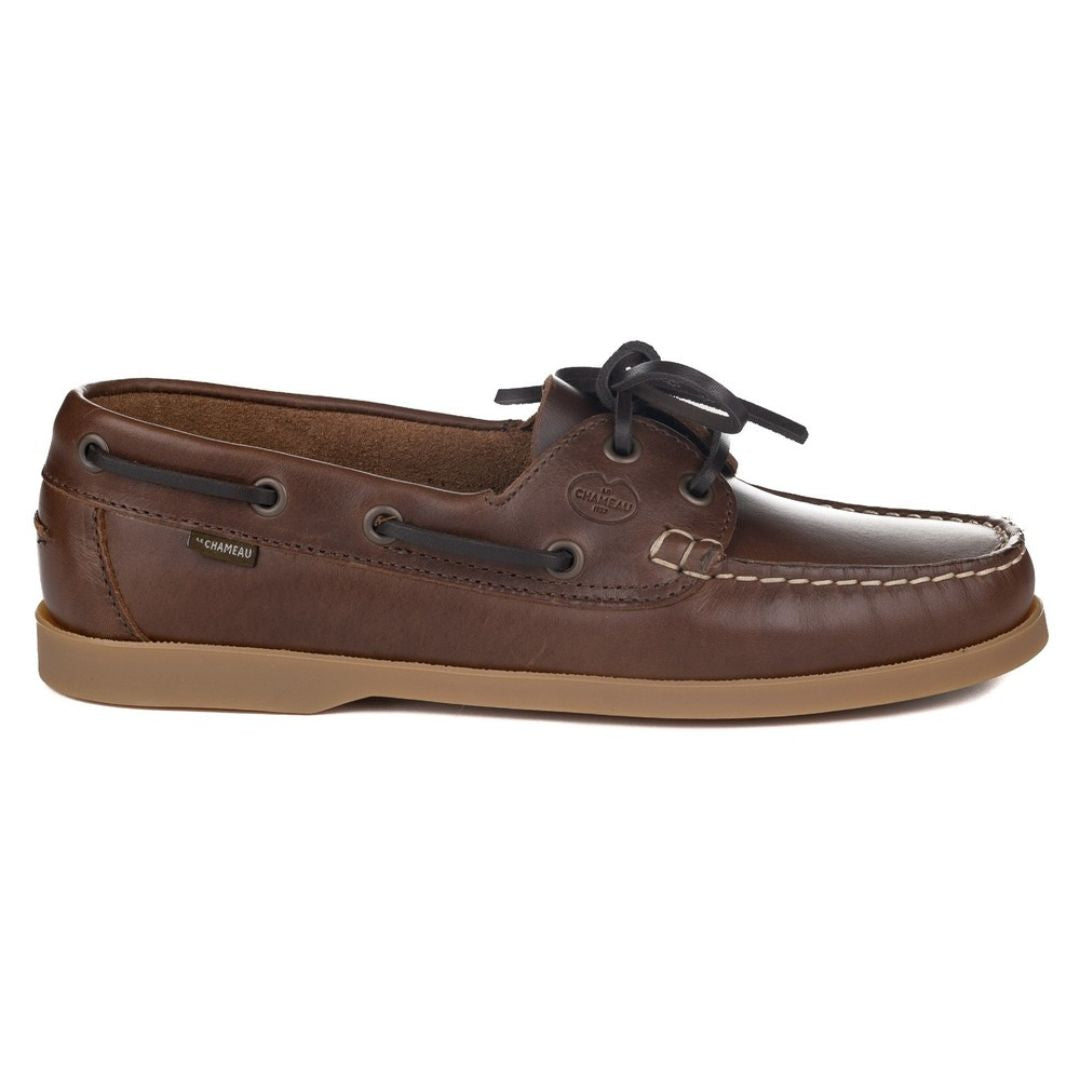 Le Chameau Women's Galion Femme Deck Shoe in Marron