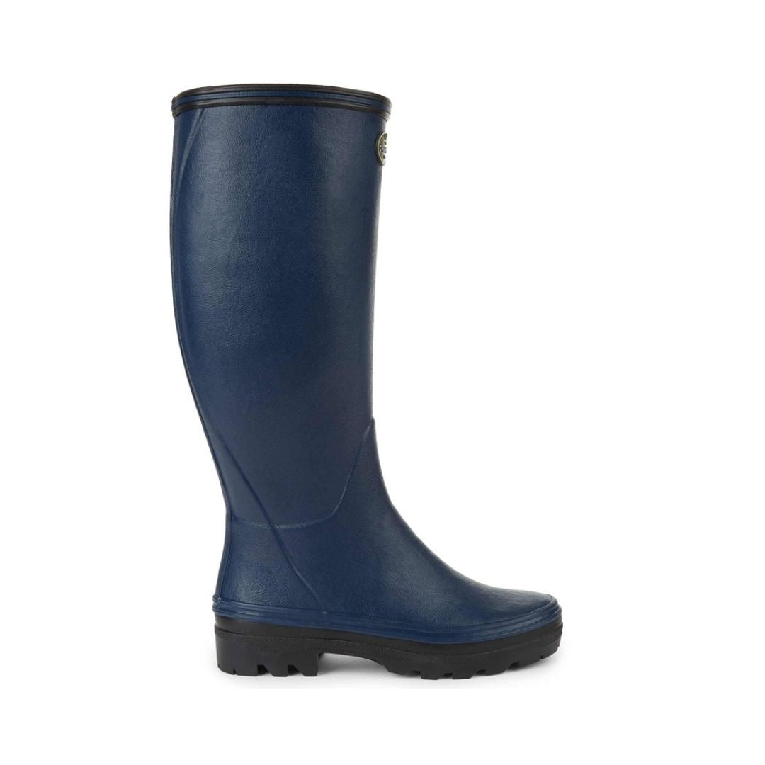 Le Chameau Women's Giverny Jersey Lined Wellington Boot in Marine