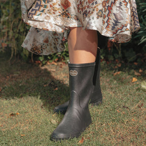 Le Chameau Women's Iris Bottillon Jersey Lined Boots in Noir