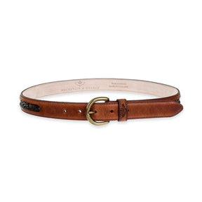 Mackenzie & George Women's Drayton Leather Belt in Chestnut with Feather