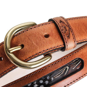 Mackenzie & George Women's Drayton Leather Belt in Chestnut with Feather