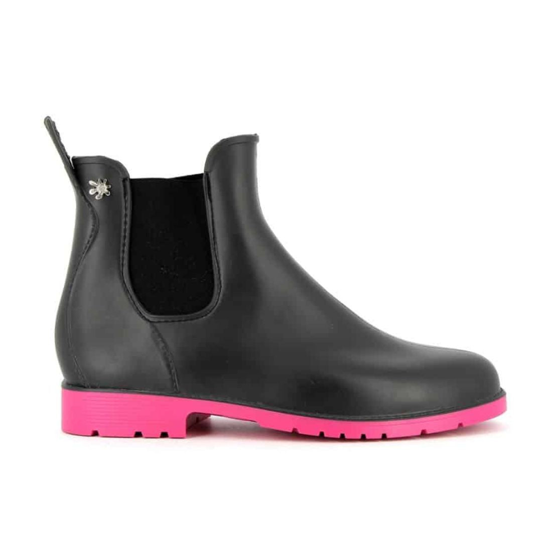 Meduse Jumpy Ankle Boot in Anthracite & Fuchsia