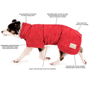 Ruff and Tumble Dog Drying Coat (medium breeds) in red - RedMillsStore.ie