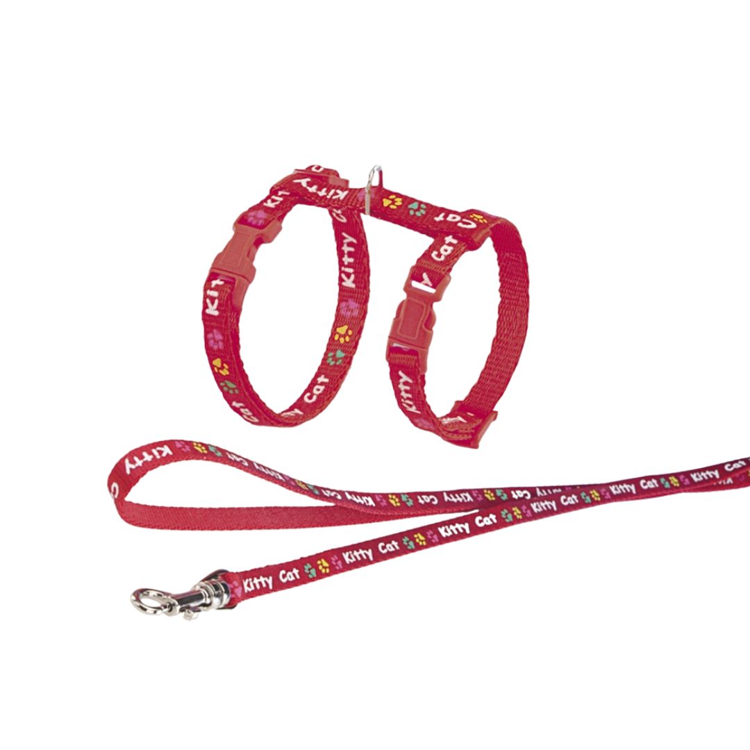 Nobby Kitty Cat Kitten Harness and Lead Set in Red