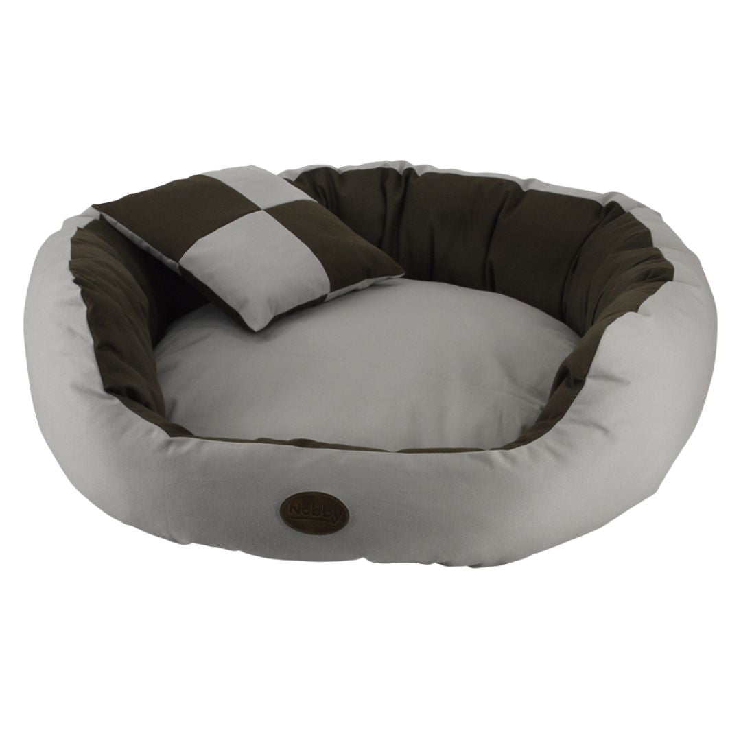 Nobby Lobo Donut Dog Bed with Entrance in Grey