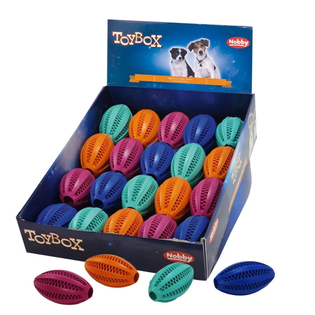 Nobby Solid Rubber Rugbyball Dental Dog Toy