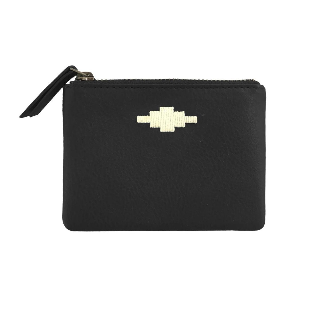 Pampeano Cambio Pouch Leather Purse in Black