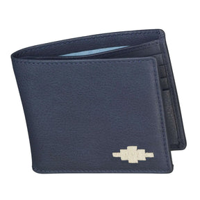 Pampeano Dinero Card Leather Wallet in Navy & Cream