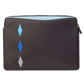 Pampeano Folio Leather Laptop Case in Brown with Blues Stitching
