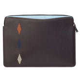 Pampeano Folio Leather Laptop Case in Brown with Orange Stitching