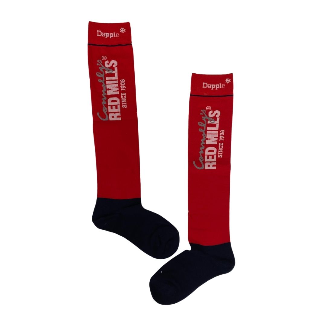 Red Mills & Dapple Riding Socks in Red