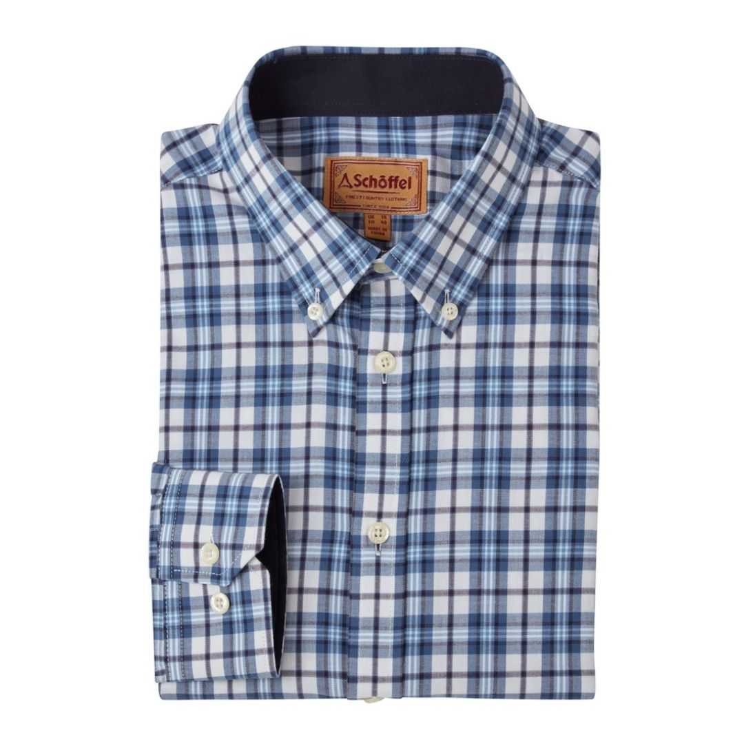 Schoffel Men's Healey Tailored Shirt in Sea Blue