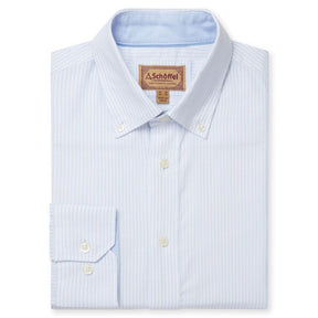 Schoffel Men's Holt Soft Oxford Tailored Shirt in Pale Blue Stripe