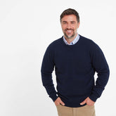 Schoffel Men's Lambswool Crew Neck Jumper in Navy