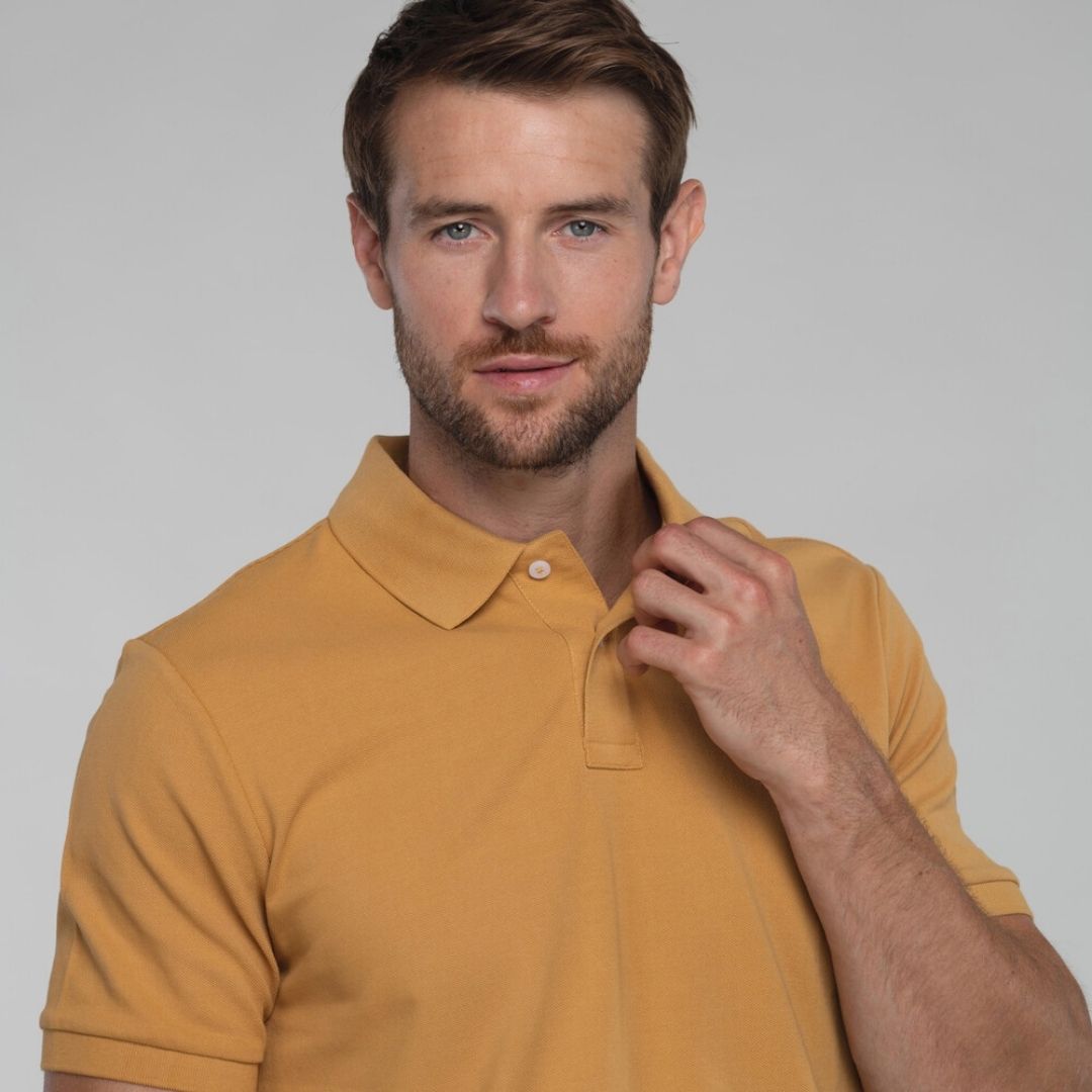 Schoffel Men's St Ives Tailored Polo Shirt in Mustard