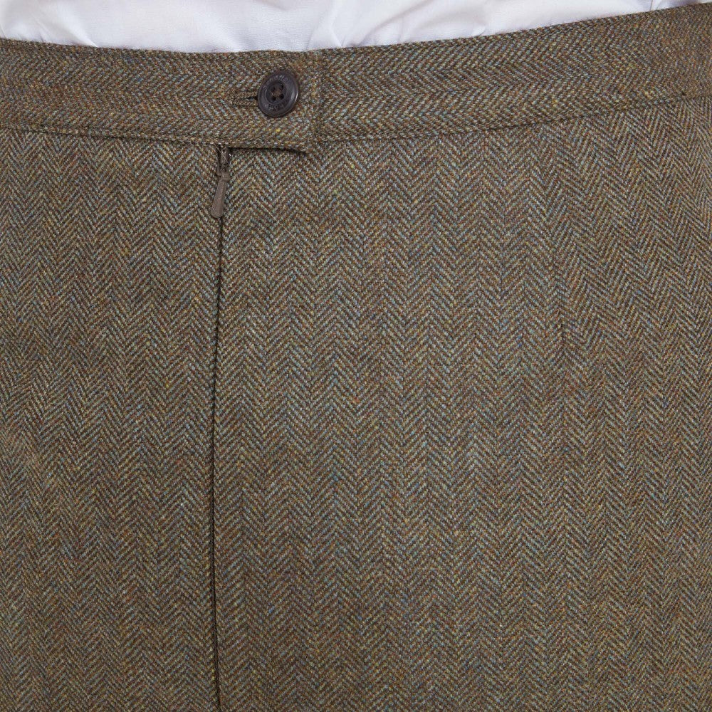 Schoffel Women's Beauly Herringbone Tweed Skirt in Loden Green