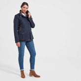 Schoffel Women's Lilymere Tweed Jacket in Navy Herringbone Tweed